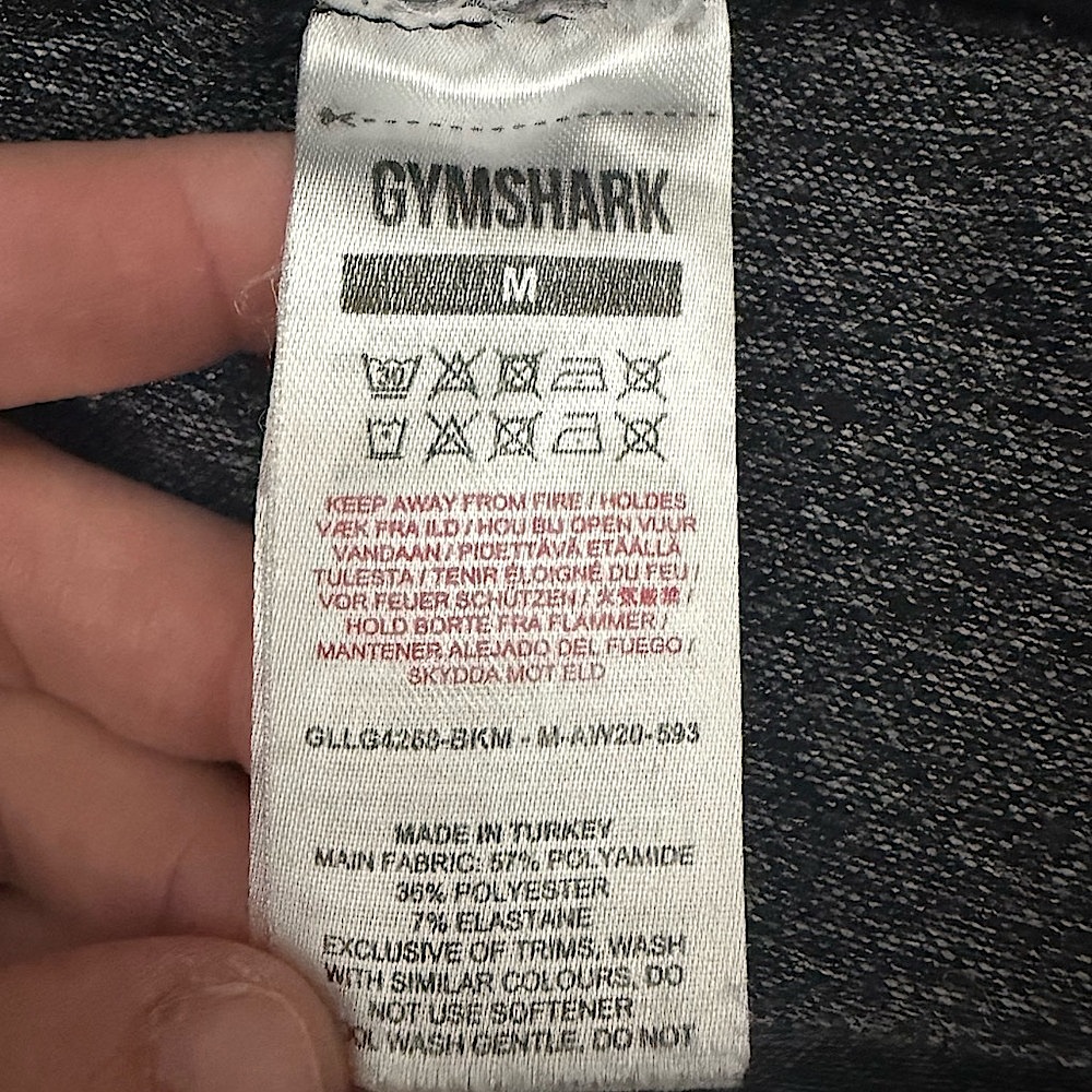 Gymshark Flex Low Rise Athletic Gym Workout Leggings Black Marl Charcoal M - Picture 13 of 14
